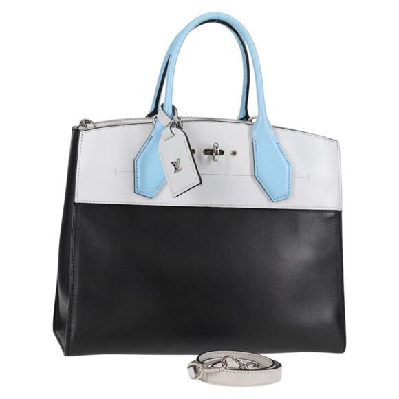 LOUIS VUITTON City Steamer MM Bag Calf Leather Black Gray M42435 - Picture 1 of 16